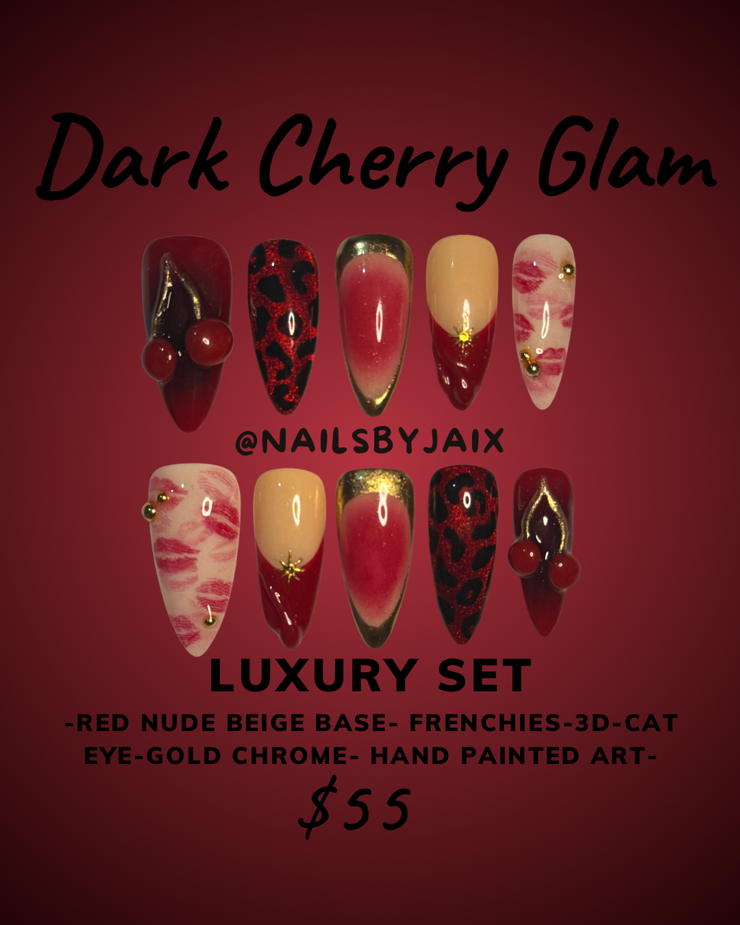 Dark Cherry Glam - Luxury set