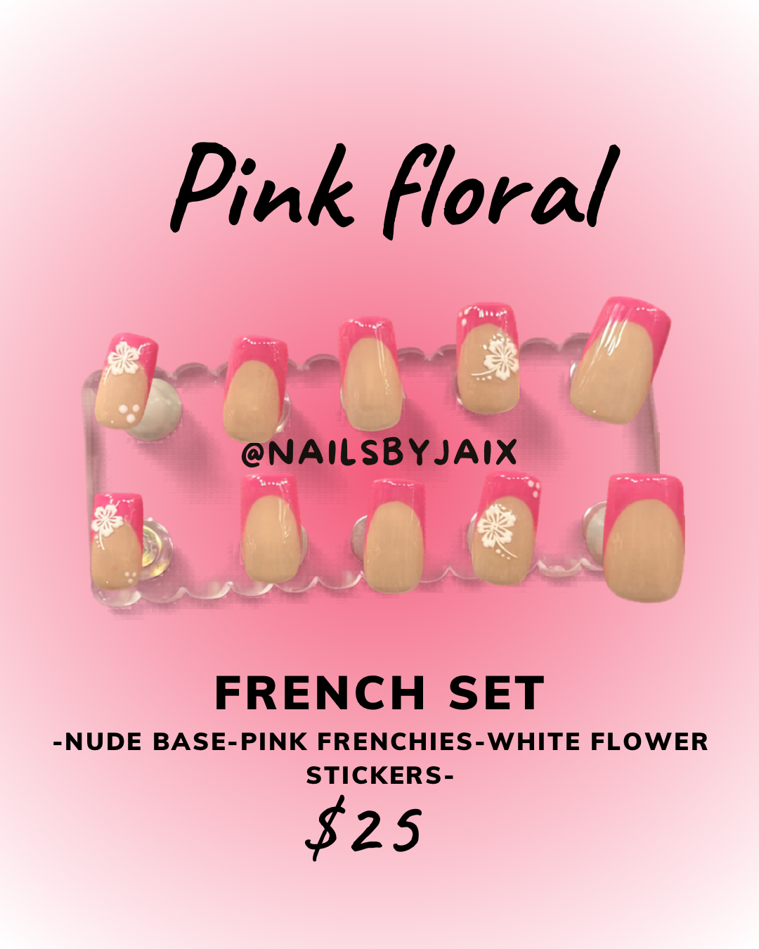 Pink floral - French set