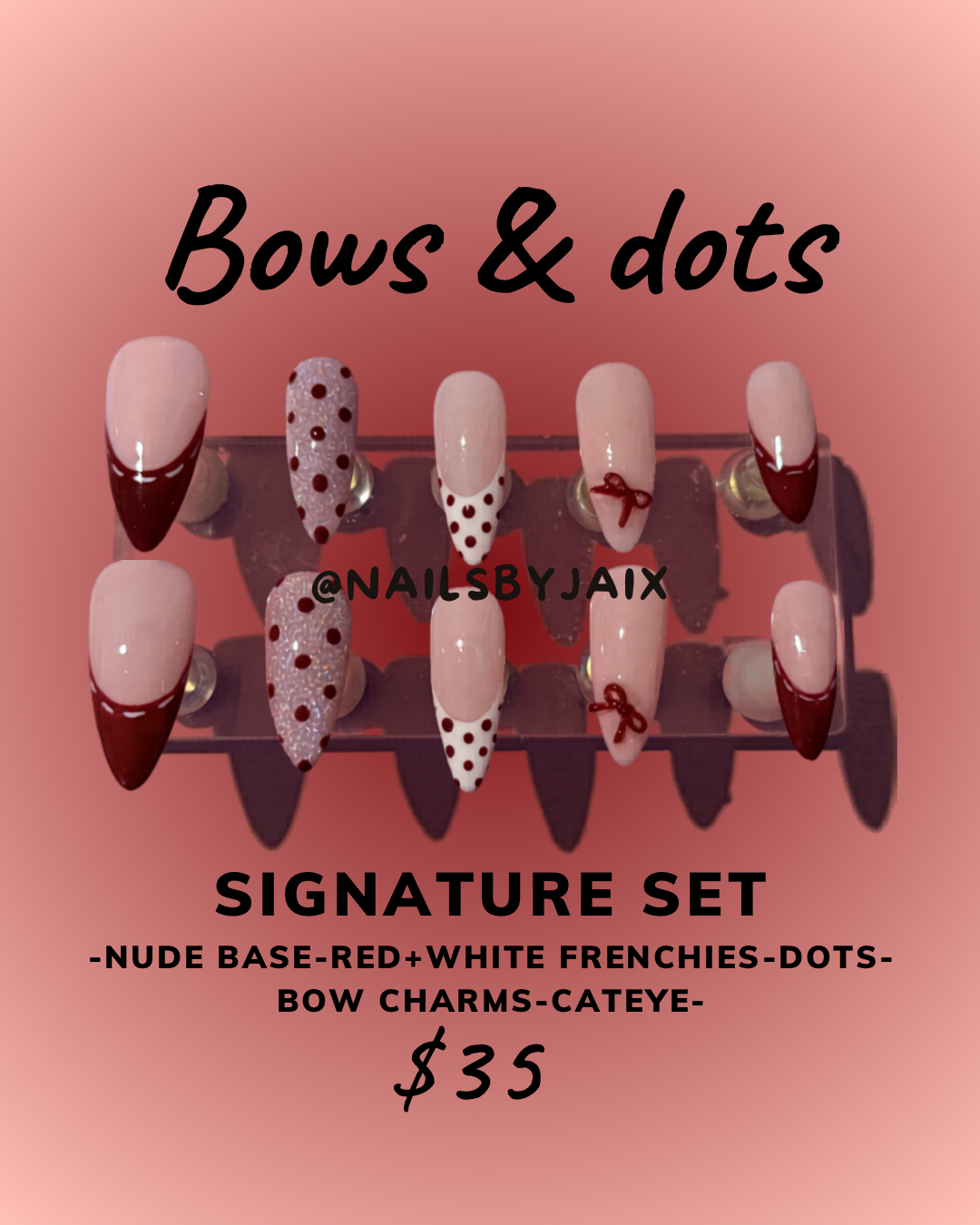Bows and dots - Signature set